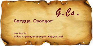 Gergye Csongor névjegykártya
